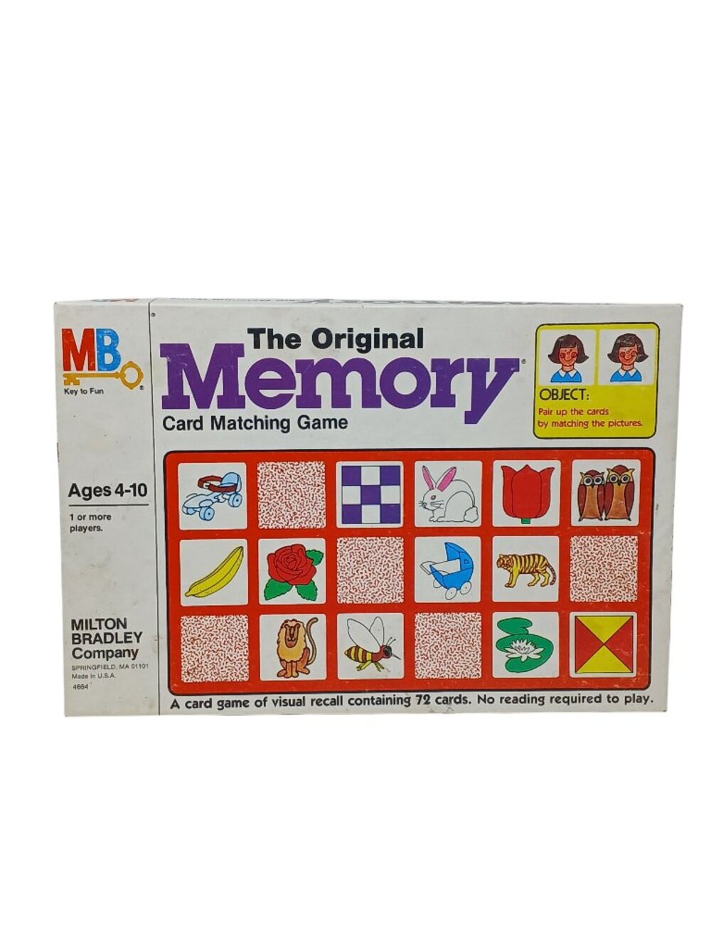 The Original Memory Card Matching Game Milton Bradley Age 4-10 Made USA #S4